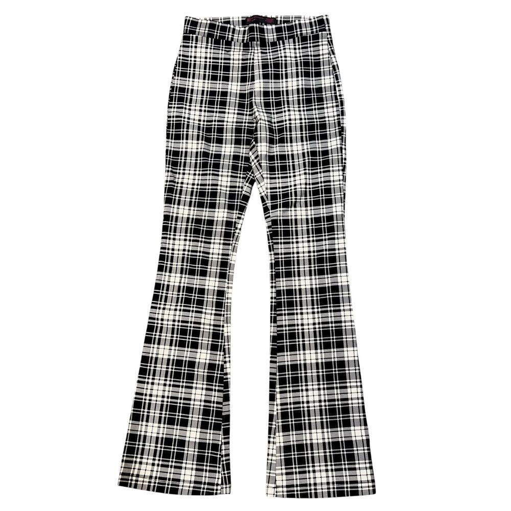 No Boundaries Plaid Pull On Flare Leg Pants Size Small